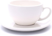 Ceramic Coffee Cup With Plate Perfect for Single or Double Espresso Cappuccino Latte and Tea 150ml white