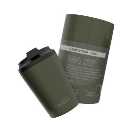 Khaki Ceramic Interior Reusable Cup 8oz - Fressko