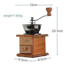 طاحونة قهوة يدوية، سيراميك وخشب، تصميم ٠٣ 2