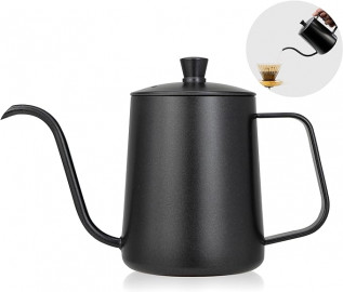 Drip V60 Pour Over Kettle Goose neck Long Narrow Spout With Lid Coffee Tea Pot Pitcher for pouring coffee  (600ml, Black) 2