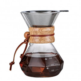 600ml Diamond Drip Coffee Pot Glass