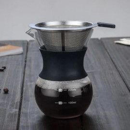 200ml Glass Drip Pot With Stainless Steel Filter 2