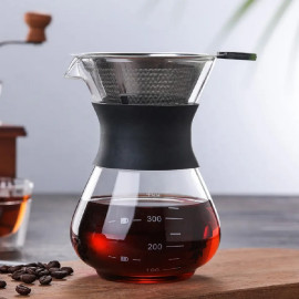 400ml Glass Drip Pot With Stainless Steel Filter 2
