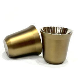 espresso thermally insulated capsule coffee mug - 80ml - golden 2