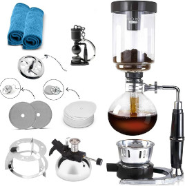 Coffee and Tea Set 8 in 1 Syphon Maker 5 Cups Siphon-Style Coffee and Tea Making Equipment Coffee Preparation and Distillation