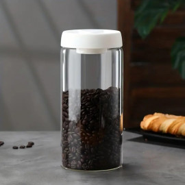 Coffee beans glass container with air valve 1200ml 2