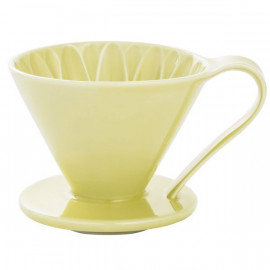 Cafec  V60 Ceramic Yallow Dripper 02