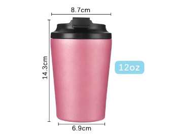 Coffee Thermo Cup 12oz pink 2