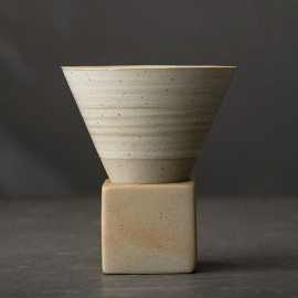 Coffee ceramic cup with holder white 150 ml