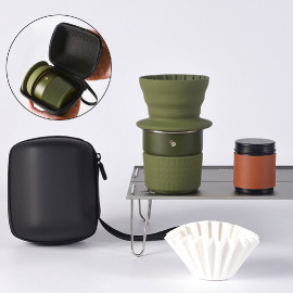 Coffee personal drip set foldable with bag
