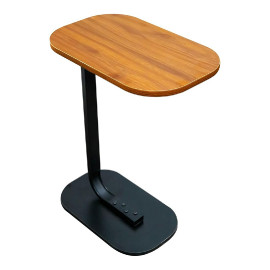 Small Modern Simple Design Metal Wood C Shape Coffee Table
