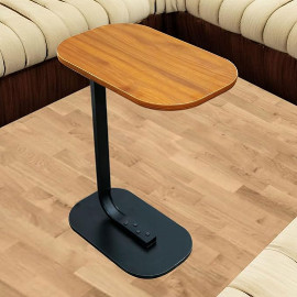 Small Modern Simple Design Metal Wood C Shape Coffee Table 2