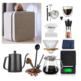 V60 Coffee Set – Pour Over Coffee Maker Set with Bag, 13pcs, Omran cart Special Edition for Coffee Lovers