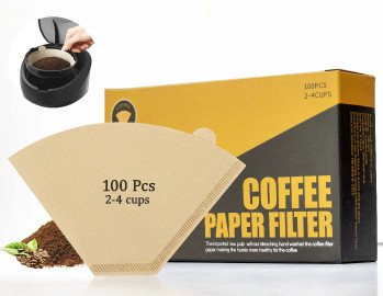 U Shape Paper Filter Brown Color Size 102 100pcs Box Made of Wood Pulp Compatible with U Shape Dripper and Drip Coffee Machines