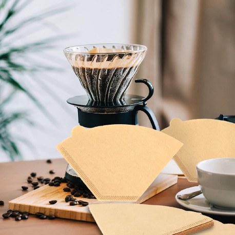 U Shape Paper Filter Brown Color Size 102 100pcs Box Made of Wood Pulp Compatible with U Shape Dripper and Drip Coffee Machines - Image 3