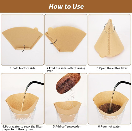 U Shape Paper Filter Brown Color Size 102 100pcs Box Made of Wood Pulp Compatible with U Shape Dripper and Drip Coffee Machines - Image 5