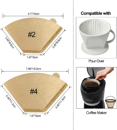 U Shape Paper Filter Brown Color Size 102 100pcs Box Made of Wood Pulp Compatible with U Shape Dripper and Drip Coffee Machines - Image 7