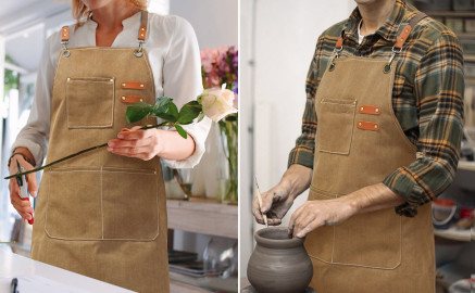 Apron Extra Large Size Pure Cotton Unisex Fit for Adults Men and Women Ideal for Barista Kitchen café shop 2