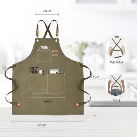 Apron Extra LargeBrownish Grey Size Pure Cotton Unisex Fit for Adults Men and Women Double Pockets Ideal for Barista 2