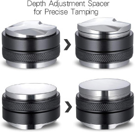51mm Distributor & Tamper Dual Head Coffee Leveler for Delonghi Dedica, Homix 51mm Portafilter and Breville 800 Series 2
