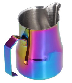 Professional Milk Pitcher 500ml Stainless Steel Rainbow Color with Handle for Cappuccino and Latte Art Omran cart 2