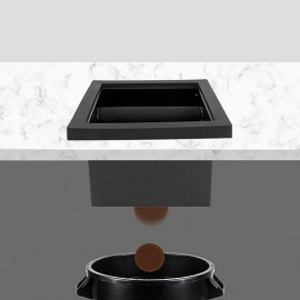 Extra Large Knock Box Chute Open Bottom Design with Stainless Steel Inner for Espresso Ground Coffee Waste Disposal 2