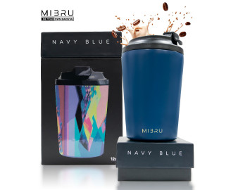 MIBRU 12OZ CEREAMIC INTERIOR CUP NAVY BLUE 2