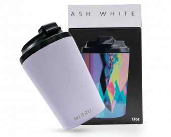 كوب ميبرو بداخل مطلي بالسيراميك مقاس 12oz لون اش وايت