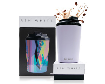 MIBRU 12OZ CEREAMIC INTERIOR CUP ASH WHITE 2