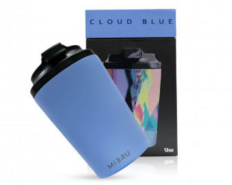 كوب ميبرو بداخل مطلي بالسيراميك مقاس 12oz لون كلاود بلو