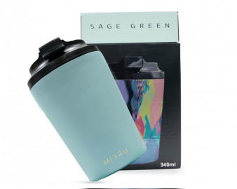 كوب ميبرو بداخل مطلي بالسيراميك مقاس 12oz لون سيج جرين