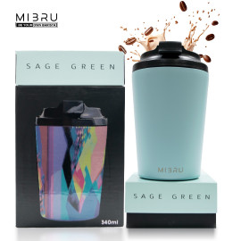 MIBRU 12OZ CEREAMIC INTERIOR CUP SAGE GREEN 2
