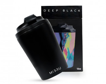 كوب ميبرو بداخل مطلي بالسيراميك مقاس 12oz لون ديب بلاك