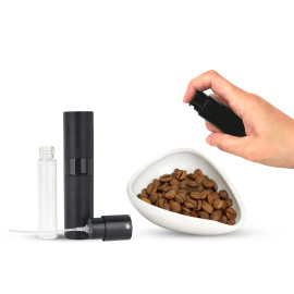Coffee Dosing Cup & Spray Bottle Kit with White Ceramic Tray – Barista Accessories for Espresso & Pour-Over Brewing