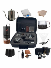 DOPPIO 12 Pcs V60 Pour Over Electric Coffee Maker with Electric Grinder Dripper Set