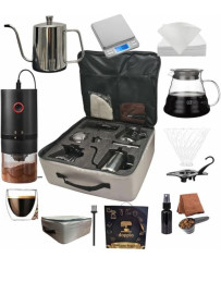 DOPPIO 12 Pcs V60 Pour Over Electric Coffee Maker with Electric Grinder Dripper Set