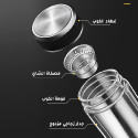 400ml Silver Double Wall Glass Thermal Mug