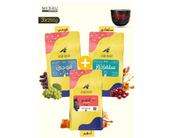 بكج محاصيل القهوة المقطرة من محمصة الفارس الاسود