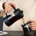 Omran Cart French Press Coffee Maker 600ml with 160ml Glass Coffee Cup Manual Coffee Brewer Set