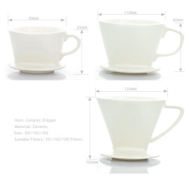 6 Cups Dripper Ceramic - White 2