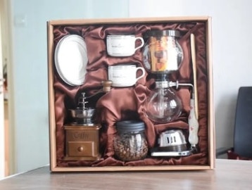 Coffee Gift Set, Glass & Ceramic - Design 04