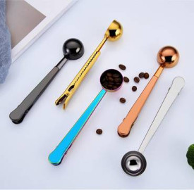 Stainless Steel Coffee Scoop Clip - Gold 2