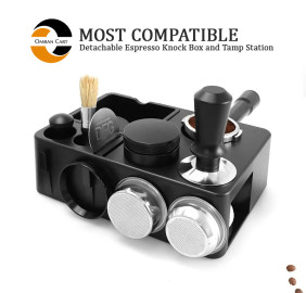 Omran Cart Espresso Tamping Station with Detachable Knock Box 10 in 1 Espresso Organizer for 51mm, 54mm, 58mm accessories 2