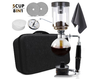 Coffee and tea syphon 5cup with black bag