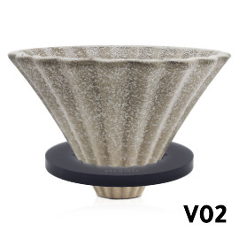 COFFEE CIRAMIC DRIPPER ZIGZAG V02 1-4 CUPS Acrylic base
