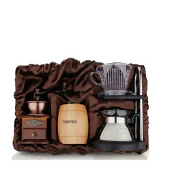 Coffee Gift Set Glass & Wood - Design 03