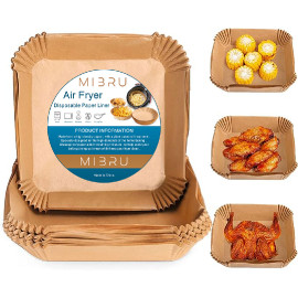 Air fryer paper food plate liner brown 20x20 100pcs