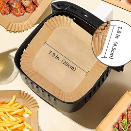 Air fryer paper food plate liner brown 20x20 100pcs 2