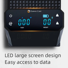 Omran Cart Coffee Scale with Timer 0.1gm Precision Digital Scale for V60 & Espresso Brewing, USB-C Rechargeable, LCD Display 2