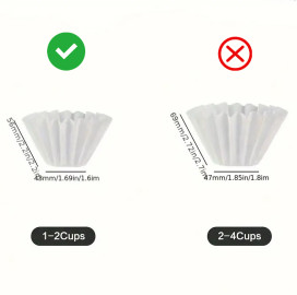 Omran Cart Wave 155 Coffee Filters – White, 100pcs, For 1–2 Cups, Fits Kalita 155, Chlorine-Free, Biodegradable Paper 2